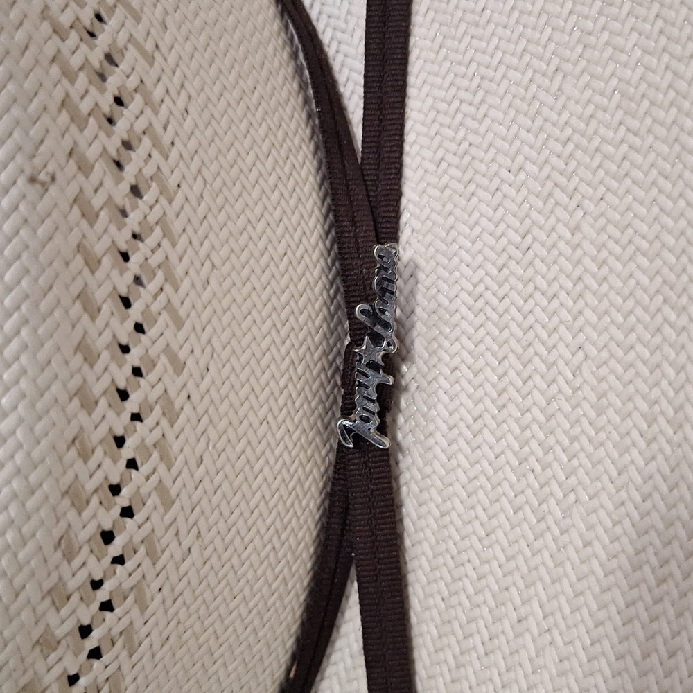 Tony Lama hard straw hat - leather strap - light tan - 7¼ - Picture 10 of 10